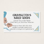 Schattigee bakken ingrediënten bakkerij visitekaar visitekaartje (Achterkant)