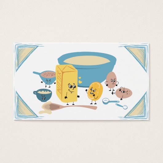 Schattigee bakken ingrediënten bakkerij visitekaar visitekaartje (Voorkant)