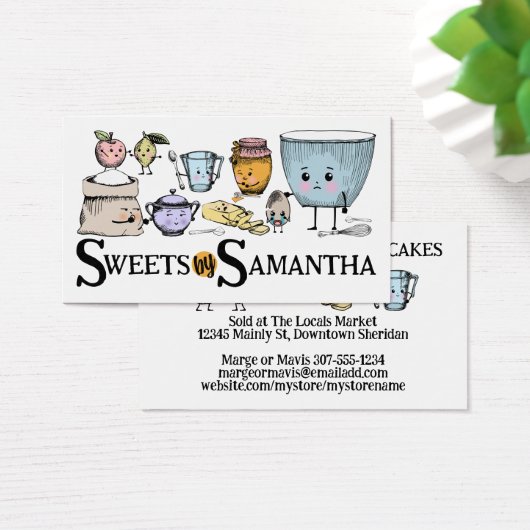 Schattigee bakken ingrediënten bakkerij visitekaar visitekaartje (Bureau)