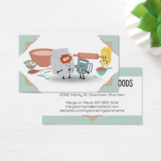 Schattigee bakken ingrediënten bakkerij visitekaar visitekaartje (Bureau)
