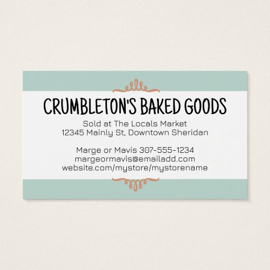 Schattigee bakken ingrediënten bakkerij visitekaar visitekaartje (Achterkant)