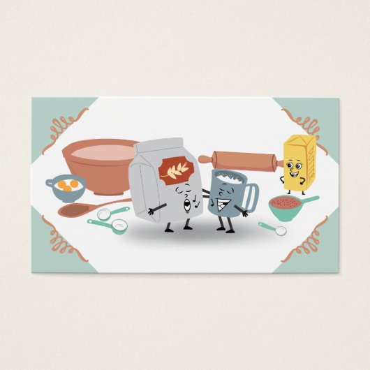 Schattigee bakken ingrediënten bakkerij visitekaar visitekaartje (Voorkant)