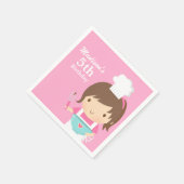 Schattigee bakker chef-kok meisje koken bakken ver servet (Hoek)