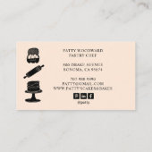 Schattigee bakker gebak Chef Bakken Utensils Light Visitekaartje (Achterkant)