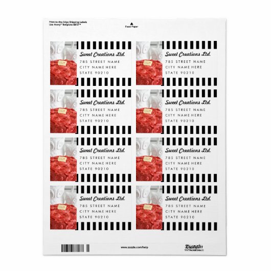 Schattigee Bakkerij Cafe Zakelijke Verzendadres La Etiket (Full Sheet)