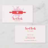 Schattigee  Bakkerij Rollin Pin Pink & Red Visitekaartje (Voorkant / Achterkant)