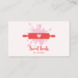 Schattigee  Bakkerij Rollin Pin Pink & Red Visitekaartje