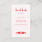 Schattigee  Bakkerij Rollin Pin & Whisk Roze Busin Visitekaartje (Achterkant)