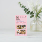 Schattigee Bakkerij Trendy Instagram Blush Pink Fo Visitekaartje (Staand voorkant)