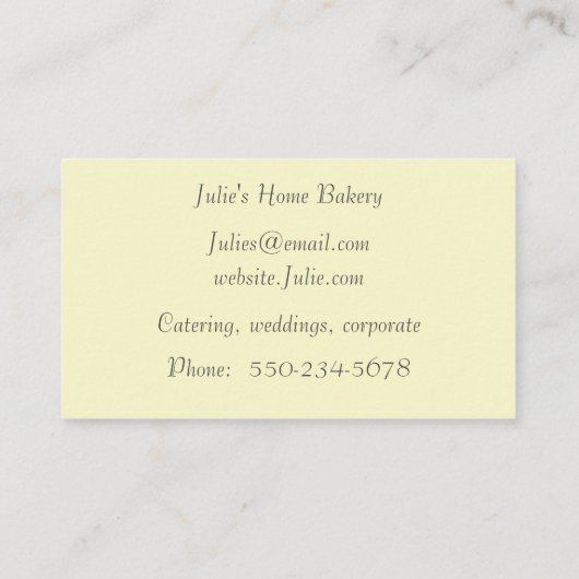 Schattigee bakkerij winkel Visitekaartje (Achterkant)