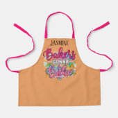 Schattigee bakkers gaan bakken voeg naam meisjes t schort (Voorkant)