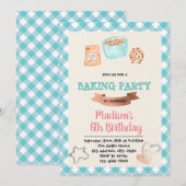 Schattigee bakkoekjes feestuitnodiging kaart (Voorkant / Achterkant)