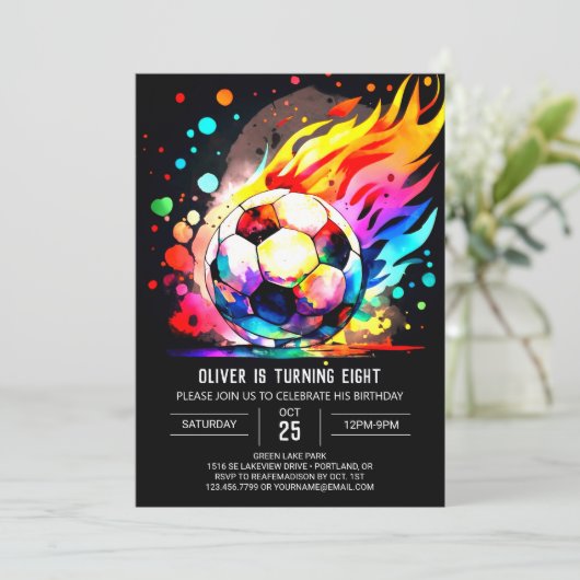 Schattigee bal afdrukbare voetbal verjaardag kaart (Staand voorkant)