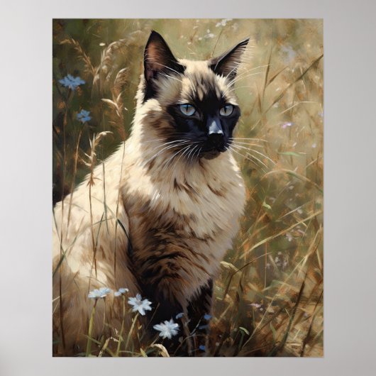Schattigee Balinese kat Art Print Poster (Voorkant)