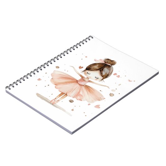 Schattigee Ballerina Ballet Dance Love Hearts Wate Notitieboek (Linkerzijde)