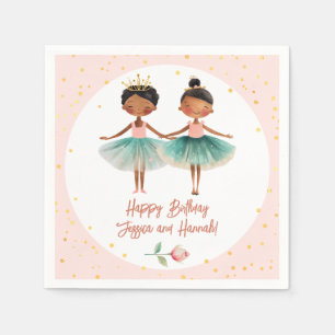 Schattigee Ballerina Ballet Roze Dubbele Verjaarda Servet