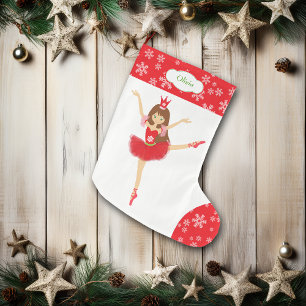 Schattigee Ballerina Dancer Gepersonaliseerd Grote Kerstsok