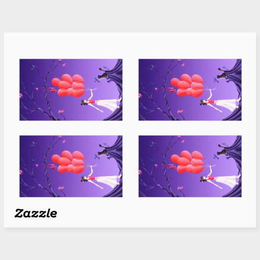 Schattigee ballerina heist - plezier dat bij je bl rechthoekige sticker (Vel)