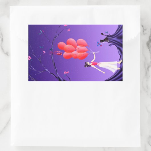 Schattigee ballerina heist - plezier dat bij je bl rechthoekige sticker (Tas)