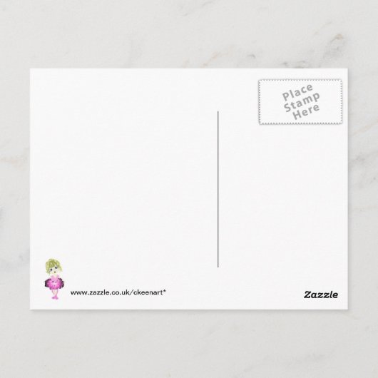 Schattigee Ballerina in roze tutu Briefkaart (Achterkant)
