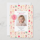Schattigee Ballerina Meisje Verjaardagsfeest Foto Kaart (Voorkant)