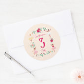 Schattigee Ballerina Meisje Verjaardagsfeest Ronde Sticker (Envelop)