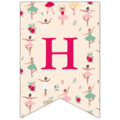 Schattigee Ballerina Meisje Verjaardagsfeest Vlaggetjes (Tweede vlag)