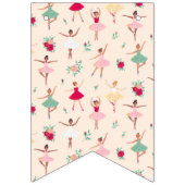 Schattigee Ballerina Meisje Verjaardagsfeest Vlaggetjes (Eerste vlag)