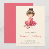 Schattigee Ballerina Roze Tutu Slippers Girl Verja Kaart (Voorkant / Achterkant)