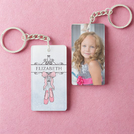 Schattigee ballerina schoenen gepersonaliseerde na sleutelhanger