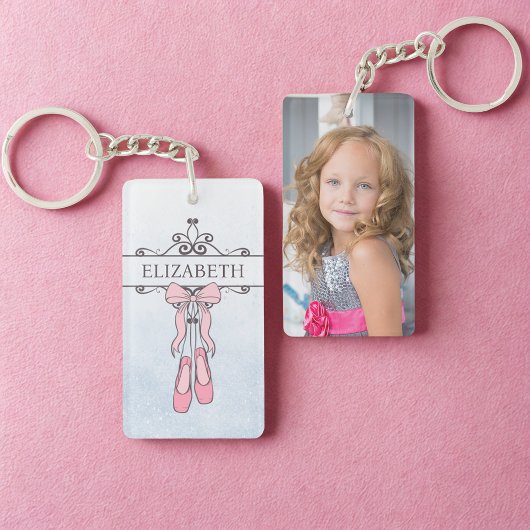 Schattigee ballerina schoenen gepersonaliseerde na sleutelhanger