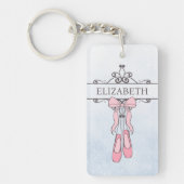 Schattigee ballerina schoenen gepersonaliseerde na sleutelhanger (Voorkant)