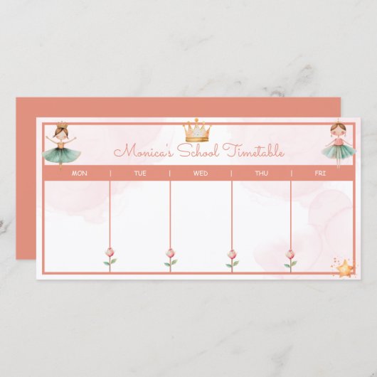 Schattigee ballerina schoolrooster (Voorkant / Achterkant)