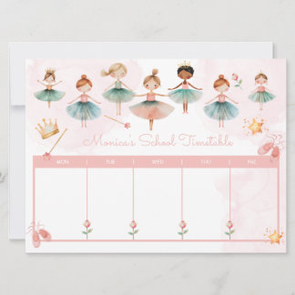 Schattigee ballerina schoolrooster feestdagenkaart