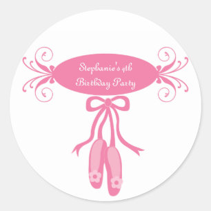 Schattigee ballerina slippers verjaardagsfeestje s ronde sticker