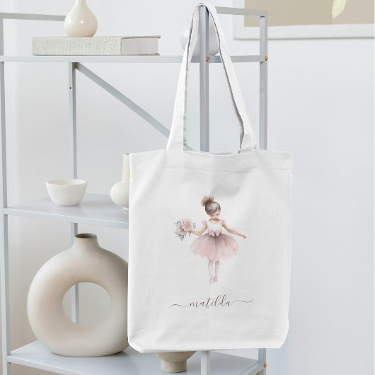 Schattigee Ballerina Whimsical Girlie Naam Tote Bag