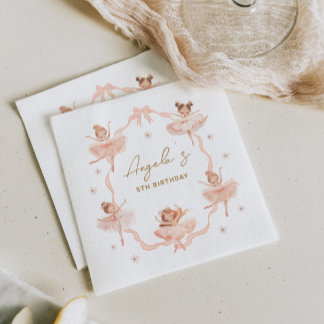 Schattigee Ballerina's Verjaardagsuitnodiging Servet