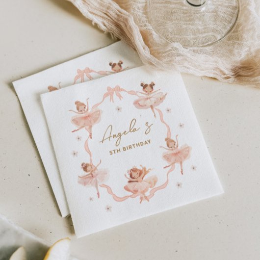 Schattigee Ballerina's Verjaardagsuitnodiging Servet