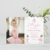 Schattigee balletdanser meisjes ballerina verjaard kaart (Staand voorkant)
