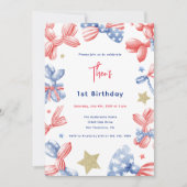 Schattigee ballon baby jongen 1e verjaardag 4th ju kaart (Voorkant)