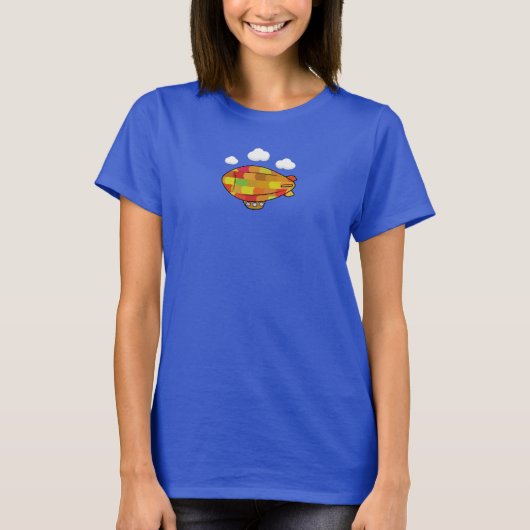 Schattigee ballonballon in blauwe lucht t-shirt (Voorkant)