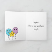Schattigee ballonnen gepersonaliseerde Happy Birth Kaart (Binnen)