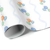 Schattigee ballonnen Waterverf Verjaardag Cadeaupapier (Rol Hoek)