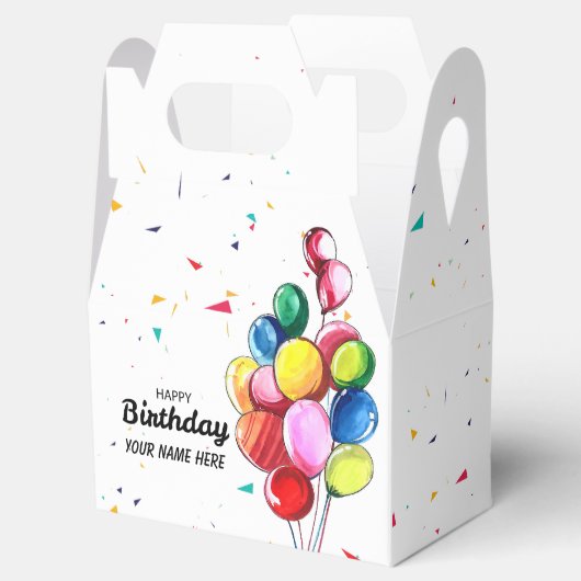 Schattigee Ballonverjaardag elke naam Bedankdoosjes (Geopend)