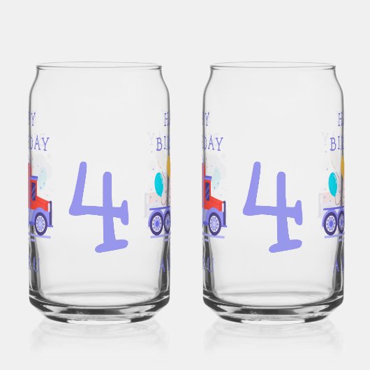 Schattigee ballonwagen | Verjaardag Blikvorm Glas (Links)