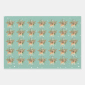 Schattigee Bambi op groene achtergrond Inpakpapier Vel (Voorkant 3)