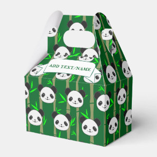 Schattigee Bamboe Panda Patroon Custom Naam Bedankdoosjes