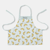 Schattigee Banaan Blauw en Witte Strepen Schort (Voorkant)