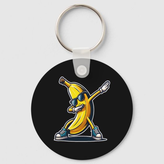 Schattigee Banaan Dabbing Dancing Shirt Grappige K Sleutelhanger (Voorkant)