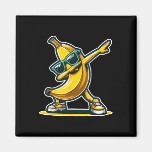 Schattigee Banaan in Zonnebrillen Dansen Shirt Gra Magneet